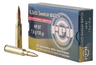 PPU PPM6 Match 120 Grain 6.5x55 Swedish 20 Rounds Hollow Point Boat Tail - Prvi Partizan