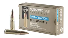 PPU Rifle Ammunition Subsonic .300 AAC Blackout 220 Grain 20-Rounds FMJBT - Prvi Partizan