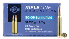 PPU Standard Rifle Brass .30-06 150-Grain 20-Rounds Soft Point - Prvi Partizan
