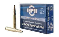 PPU Standard Rifle Brass 30-06 Springfield 180-Grain 20-Rounds Soft Point - Prvi Partizan
