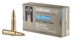 PPU Subsonic Brass 7.62 X 39 182-Grain 20-Rounds FMJ - Prvi Partizan