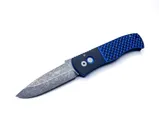 ProTech Knives CQC7 Blue Automatic Knife - 3.25 Plain Drop Point Blade - Protech Knives