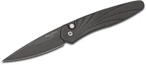 ProTech Knives Newport Automatic Knife - 3 Plain Black Spear Point Blade 3D Wave Handle - Protech Knives