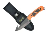 Ruko Knives 105 Series Orange Blaze Fixed 3.25 Plain Edge/Gut Hook 440A Stainless Blade - Ruko