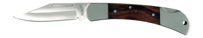 Ruko Knives Hunting Brown Folding Knife 3.5 Plain Edge 420 Stainless Blade - Ruko