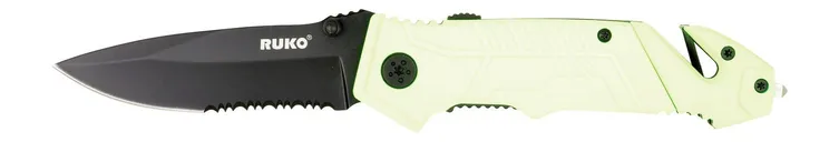 Ruko Knives Shark Green HiViz Folding Knife 3.25 440A Stainless Blade - Ruko