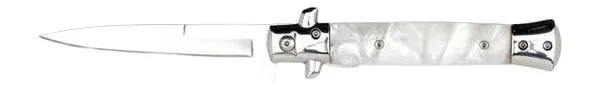 Ruko Knives Shark Pearl White Folding 4 Assisted Opening 420A Blade - Ruko