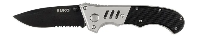 Ruko Knives Tactical Folding Knife 3.5 Partially Serrated Drop Point Blade - Ruko