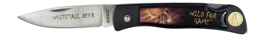 Ruko Knives Whitetail Folding Knife Whitetail Deer 2.5 Plain Edge 420 Stainless Blade - Ruko