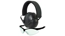 Radians Lowset Combo Black Earmuffs with Outback Black Clear Glasses Adjustable - Radians