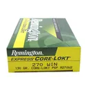 Remington Core Lokt Brass .270 Win 130Gr 20-Rounds Core-Lokt Pointed Soft Point - Remington