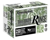 Remington Range Mega Pack Brass Bulk 9mm 115 Grain 250-Rounds FMJ - Remington