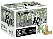 Remington Range Bulk 9mm 115 Grain 500-Rounds FMJ - Remington
