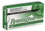 Remington UMC Brass .380 Ammo 95-Grain 50-Rounds FMJ - Remington