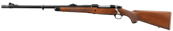 Ruger M77 Hawkeye African Walnut / Blued .375 RUG 23 Barrel 3-Rounds LH w/ Brake - Ruger