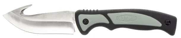 Schrade Old Timer Fixed Knife Green - 4 Plain Drop Point Blade with Gut Hook - Old Timer