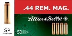 Sellier and Bellot Handgun Brass .44 Mag 240-Grain 50-Rounds Soft Point - Sellier and Bellot