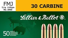 Sellier and Bellot Rifle Brass .30 Carbine 110-Grain 50-Rounds FMJ - Sellier and Bellot