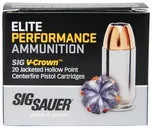 Sig Sauer Elite V-Crown Nickel Plated Brass .40 S&W 165-Grain 20-Rounds JHP - Sig Sauer