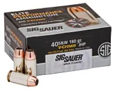Sig Sauer Elite V-Crown Nickel Plated Brass .40 SW 180-Grain 50-Rounds JHP - Sig Sauer