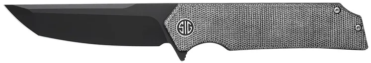 Sig Sauer Knives Tsuru Folding  3.3 Tanto Plain PVD 154CM Blade Salt & Pepper Micarta - Eikonic Knife Company