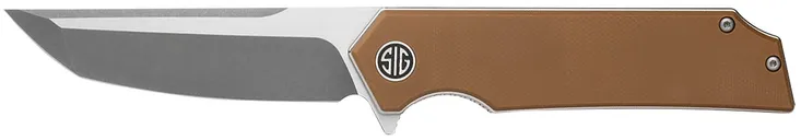 Sig Sauer Knives Tsuru Coyote Brown Folding 3.3 Tanto Plain Satin 154CM Blade - Eikonic Knife Company