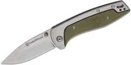 Smith and Wesson Freighter OD Green / Stainless Folding Knife - 3.1 Plain Drop Point Blade - Smith & Wesson