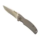 Smith s Titania-I Gray 2.2 Partially Serrated Drop Point 420 Stainless Blade - Smiths