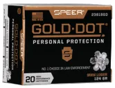 Speer Gold Dot Ammo Brass 9mm 124-Grain 20-Rounds Hollow Point - Speer