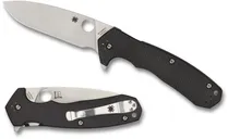 Spyderco Amalgam Carbon Fiber Folding Knife - 3.8 Plain Drop Point Blade - Spyderco