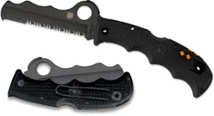 Spyderco Assist I Rescue Folding Knife - 3.69 Serrated Black Sheepsfoot Blade - Spyderco