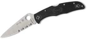 Spyderco Endura 4 Lightweight Thin Red Line Folding Knife 3.8 VG10 Satin Combo Blade - Spyderco