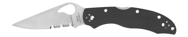 Spyderco Harrier 2 Folding Knife G10 3.39 Part Serrated Drop Point 8Cr13MoV Blade - Spyderco