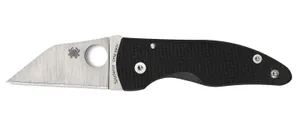 Spyderco MicroJimbo Textured Carbon Fiber Folding 2.45 Plain Edge CPM S90V Blade - Spyderco