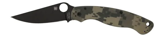 Spyderco Military 2 Digital Camo 4 Folding Plain Edge Blade G10 - Spyderco