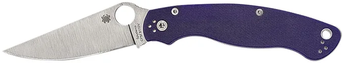 Spyderco Military 2 Blue Dark Folding Knife 4 Drop Point CPM S30V Blade - Spyderco
