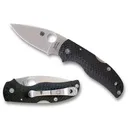 Spyderco Native 5 Folding Knife Black Carbon Fiber Handle 3 PlainEdge Full-Flat Grind CPM S90V Steel Blade - Spyderco