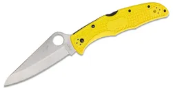 Spyderco Pacific Salt Folding Knife Yellow - 3.78 Plain Drop Point Blade - Spyderco