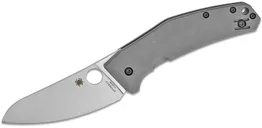 Spyderco SpydieChef Gray Folding Knife - 3.32 Plain Sheepsfoot Blade - Spyderco