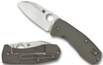 Spyderco Techno 2 SL/PL Titanium 2.46 Plain Stonewash Blade - Spyderco