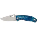 Spyderco Tenacious Blue Folding 3.35 Plain Edge D2 Blade - Spyderco