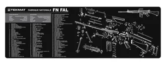 TekMat FN-FAL Cleaning Mat Black / White 12x36 Parts Diagram - TekMat
