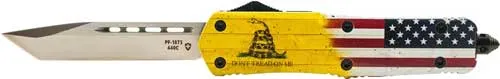 Templar Knife Large OTF Yellow 3.5 Silver Tanto Blade - Templar Knife