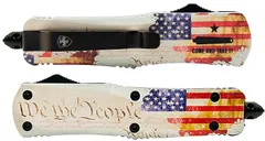 Templar We The People OTF Knife 2.69 Plain Dagger Point Blade with Glass Breaker - Templar Knife