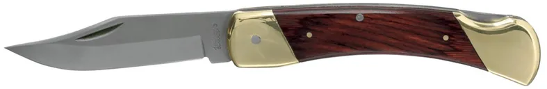 Uncle Henry Bear Paw Stainless Folding 3.7 Plain Edge Clip Point Blade with Leather Sheath - Uncle Henry