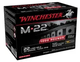 Winchester M-22 Ammo Brass .22 LR 40-Grain 1000-Rounds RN Bulk - Winchester