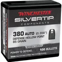 Winchester Silvertip Nickel Plated Brass .380 ACP 85 Grain 100-Rounds JHP - Winchester