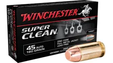 Winchester Ammo W45LF Super Clean 45 ACP 160 Grain Full Metal Jacket 50 Rounds - Winchester