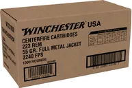 Winchester USA Lake City Rifle Ammo .223 Rem 1000-Round 55 Grain FMJ Bulk - Winchester
