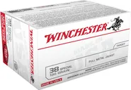 Winchester USA Brass .38 SPL 130-Grain 100-Rounds FMJ - Winchester